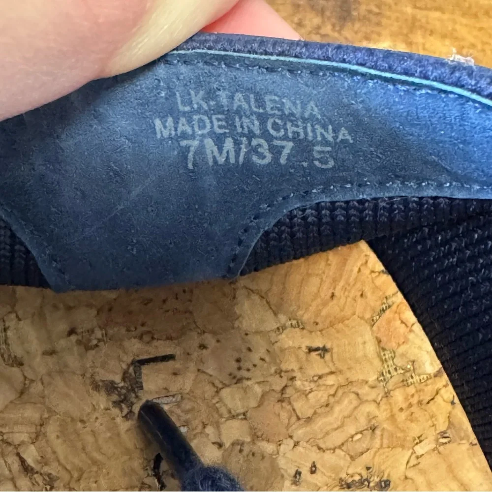Lucky Brand Talena Knit Lace-up‎ Sneakers Peacoat Navy Knit Size 7